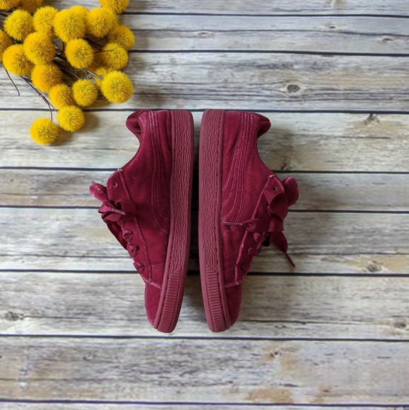 Puma Burgundy Velvet Kids Sneakers - Picture 6 of 12